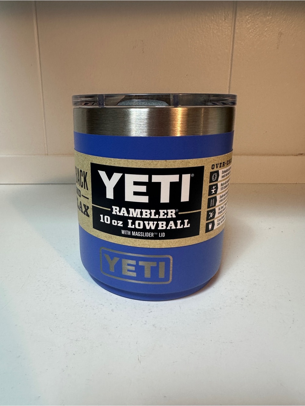 YETI Rambler 10 Oz Lowball Navy Vacuum Insulated Stainless Steel Magslider Lid